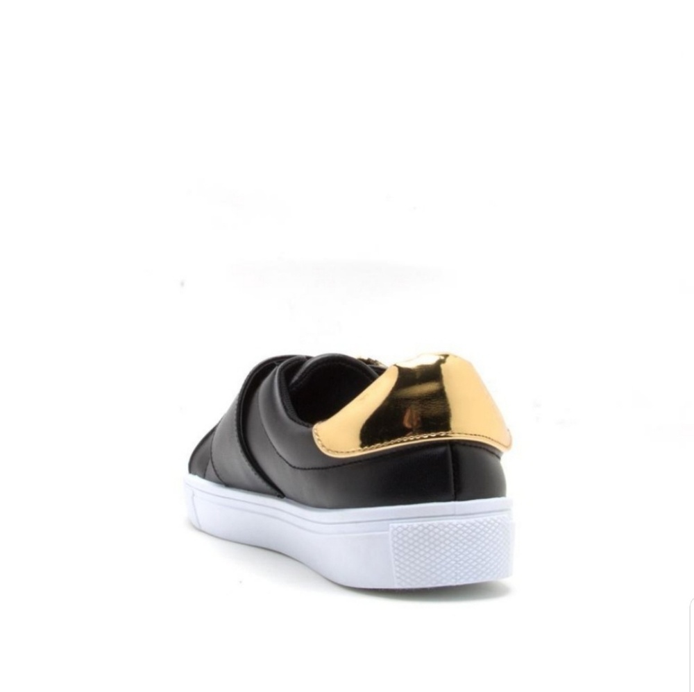 BOGO 1/2 OFF | Black & Gold Embossed Sneakers - Picture 3 of 5